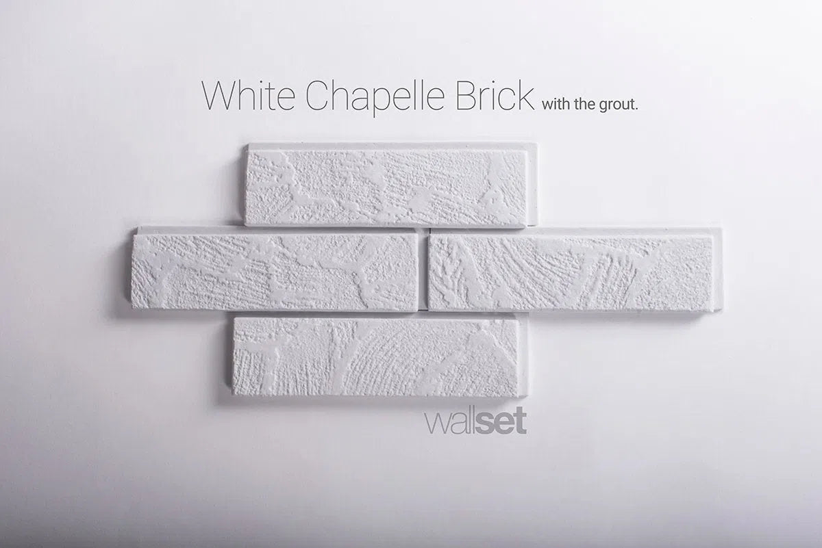 White Chapelle - decorative brick decor with grout - DecorMania.eu